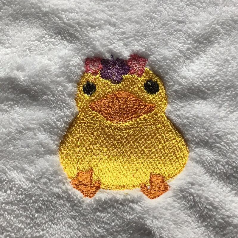 Duckies - Duckie with Flower Crown Filled Embroidery - 3 Sizes (3", 2" & 1")