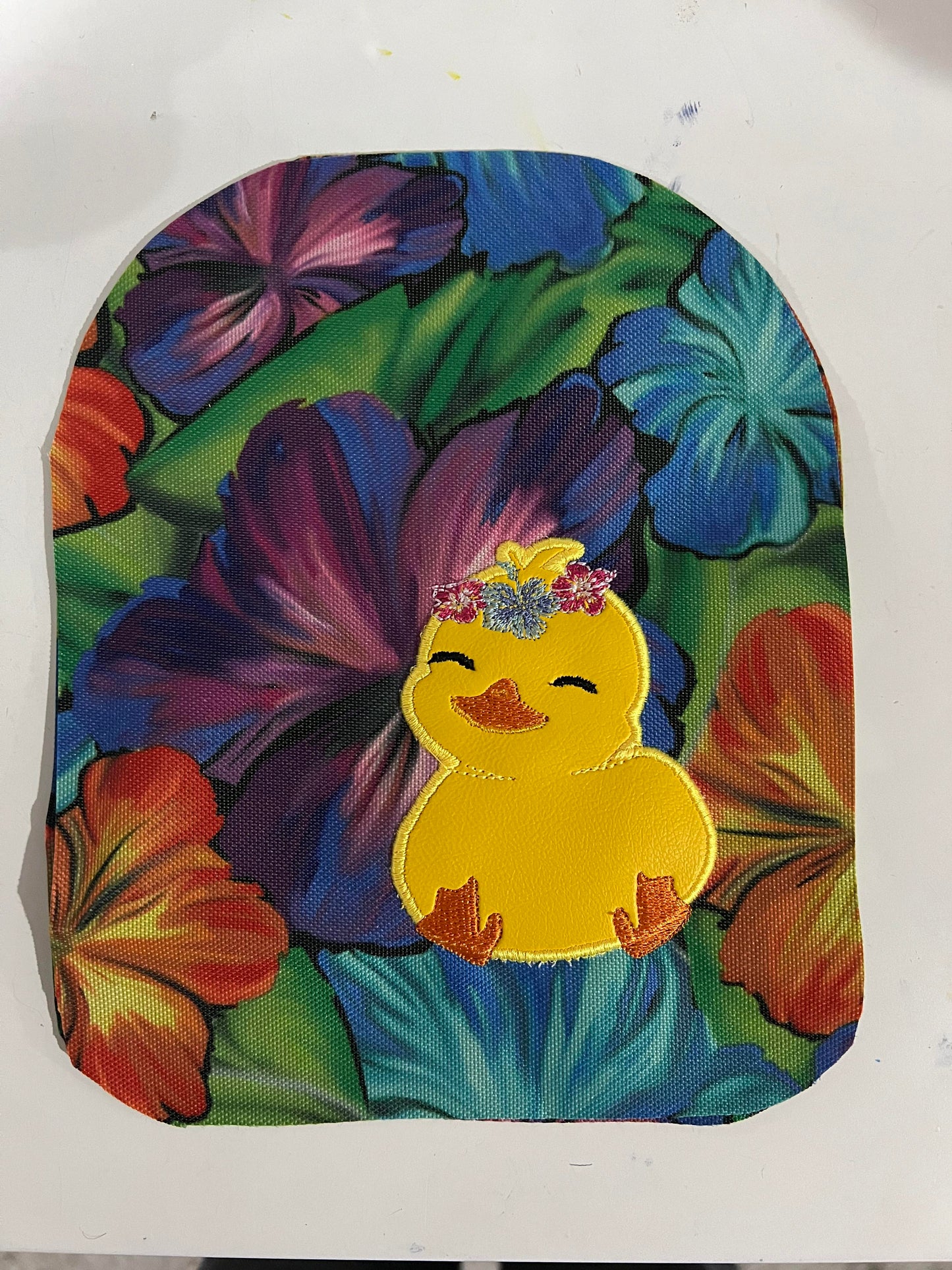 Duckies - Applique Happy Duckie with Flower Crown - Four Sizes