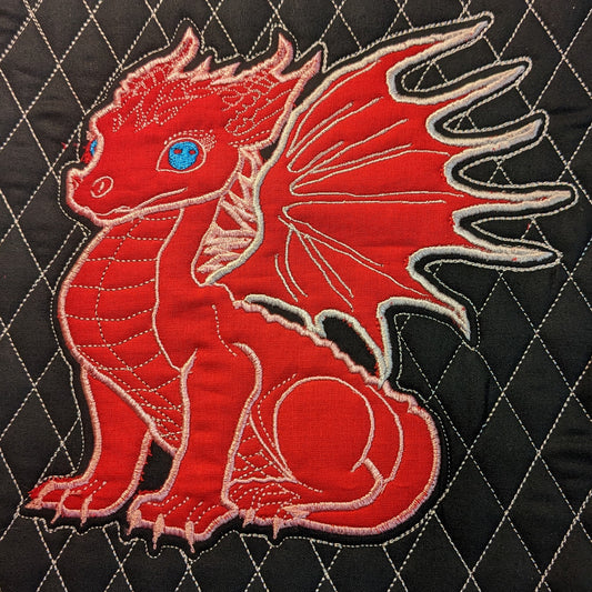 Dragon Baby #2 - Applique & Lines - 5 Sizes Included