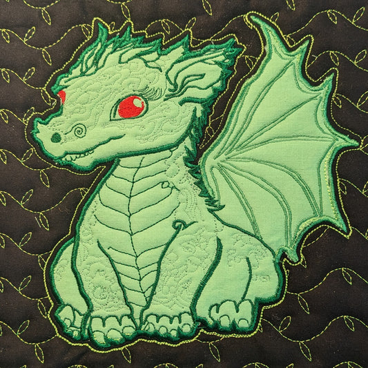 Dragon Baby #4 - Applique & Lines - 5 Sizes Included