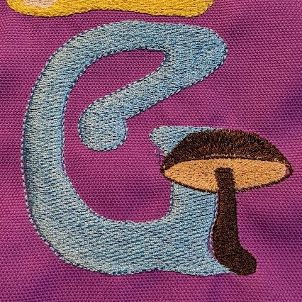 Mushroom Alphabet - 4"x4"