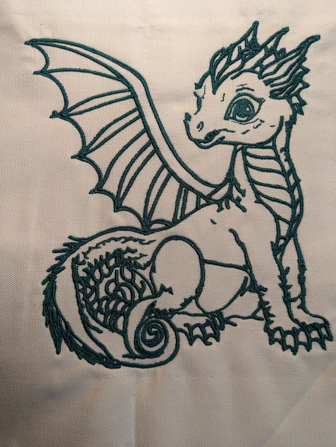 Dragon Baby #1 - Applique & Lines - 5 Sizes Included