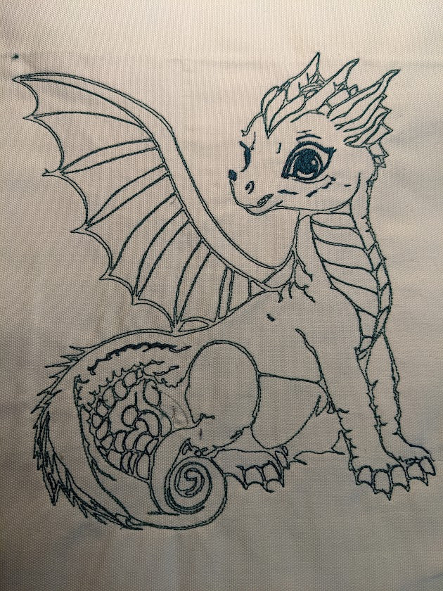 Dragon Baby #1 - Applique & Lines - 5 Sizes Included