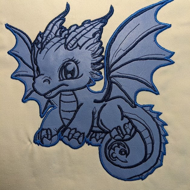 Dragon Baby #7 - Applique & Lines - 5 Sizes Included