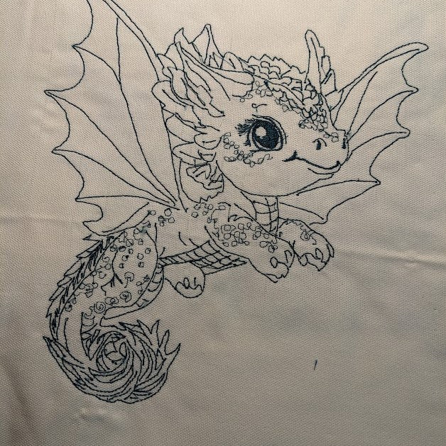 Dragon Baby #6 - Applique & Lines - 5 Sizes Included