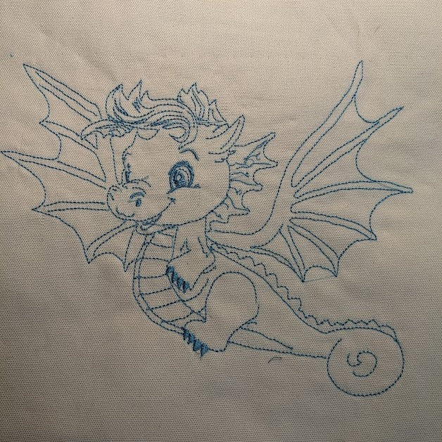 Dragon Baby #5 - Applique & Lines - 5 Sizes Included