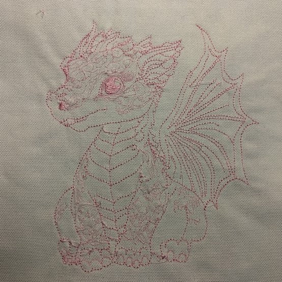 Dragon Baby #4 - Applique & Lines - 5 Sizes Included