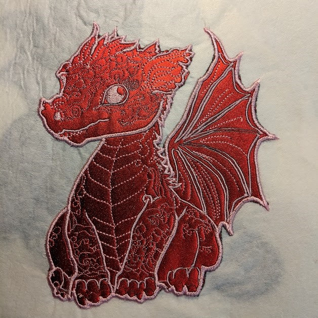 Dragon Baby #4 - Applique & Lines - 5 Sizes Included