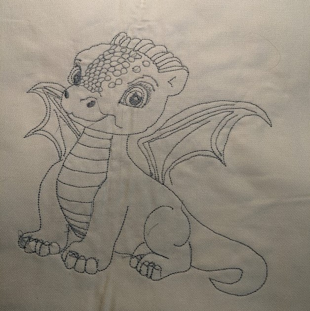 Dragon Baby #3 - Applique & Lines - 5 Sizes