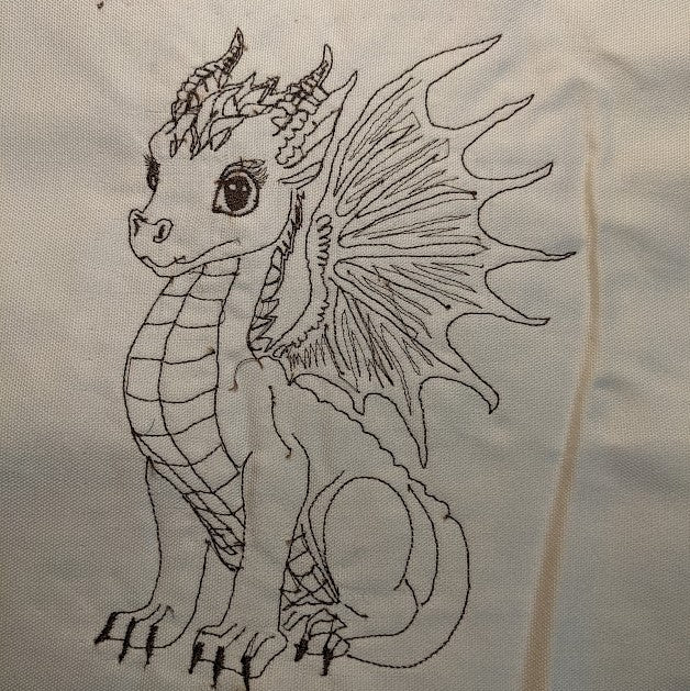 Dragon Baby #2 - Applique & Lines - 5 Sizes Included