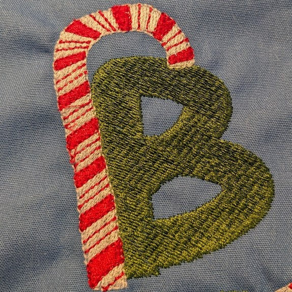 Peppermint Alphabet 4"x4"