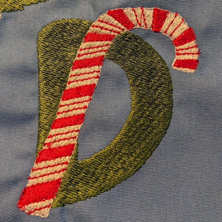 Peppermint Alphabet 4"x4"