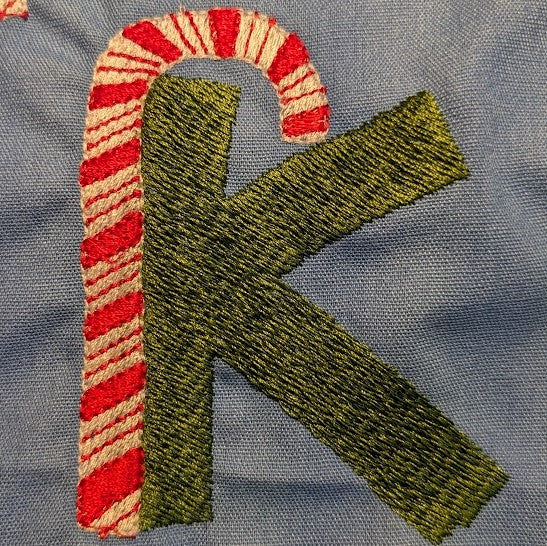 Peppermint Alphabet 4"x4"