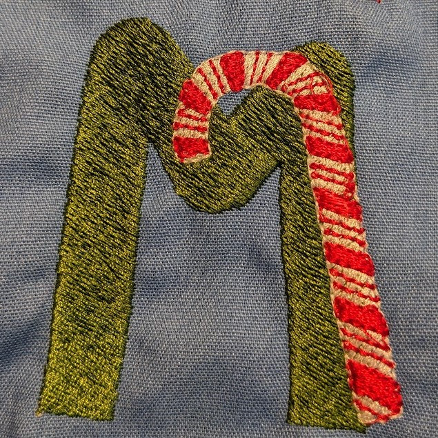 Peppermint Alphabet 4"x4"