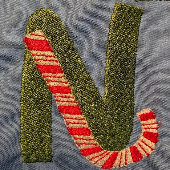 Peppermint Alphabet 4"x4"