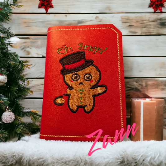 Oh Snap Gingerbread Man Mini Composition Notebook Cover - 5"x7"